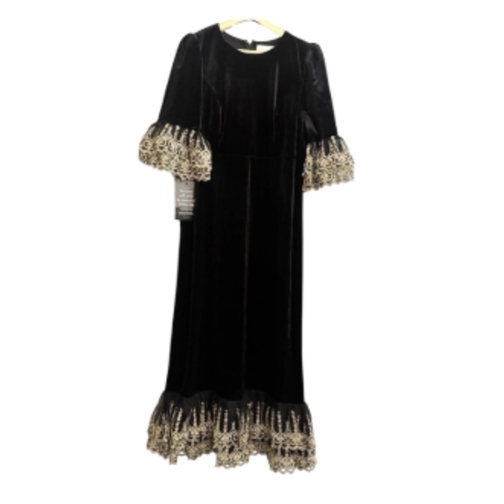 Black Velvet Lillith Dress M - Picture 2 of 11